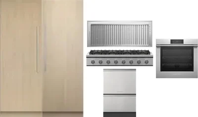6 Piece Package Includes Refrigerator, Freezer, Cooktop, Wall Oven, Hood And Dishwasher